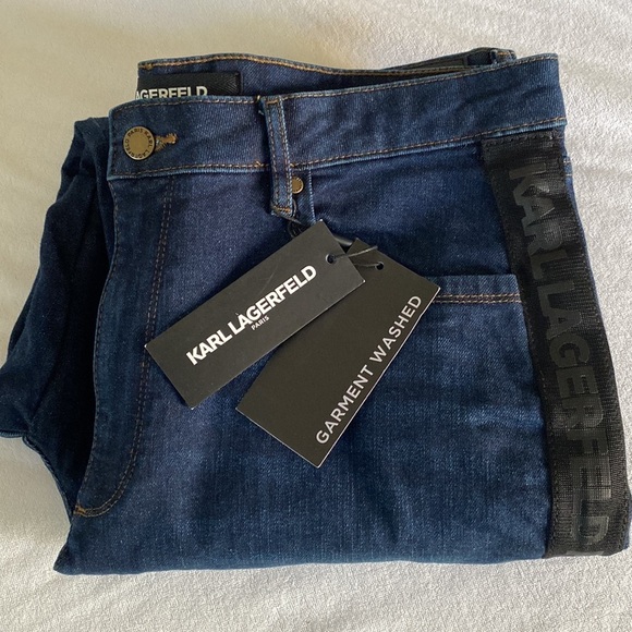 Karl Lagerfeld Replenishment Dark Blue Woman’s Ankle Jeans 16 - Picture 3 of 12
